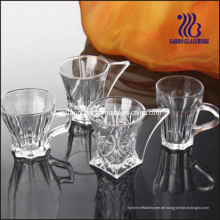 Stilvolle Glasbecher &amp; Untertasse Set / Tee Set